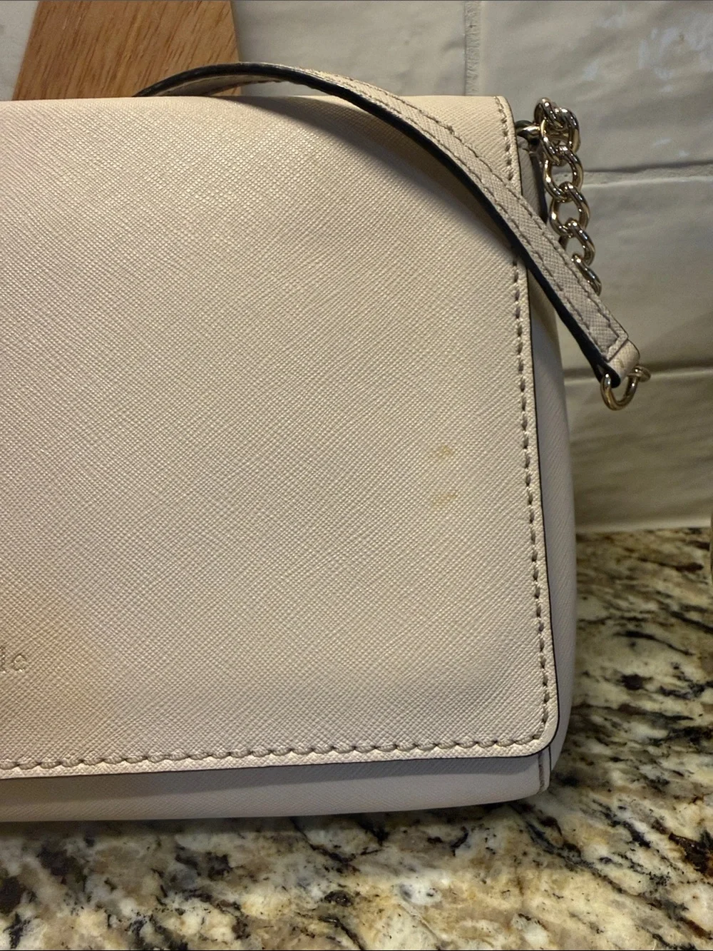 kate spade cream leather crossbody with chain strap